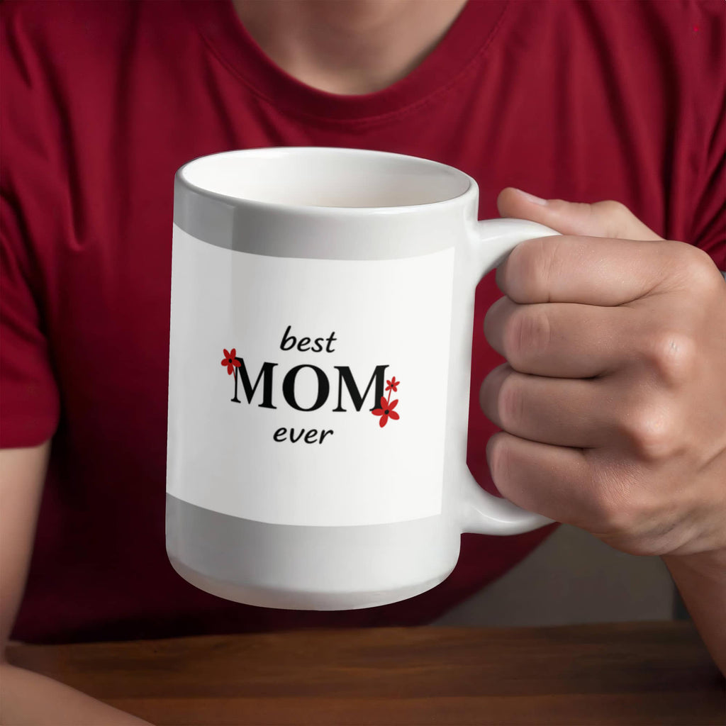 “Best Mom Ever” Floral Tribute Coffee Mug (personalize with children's names)