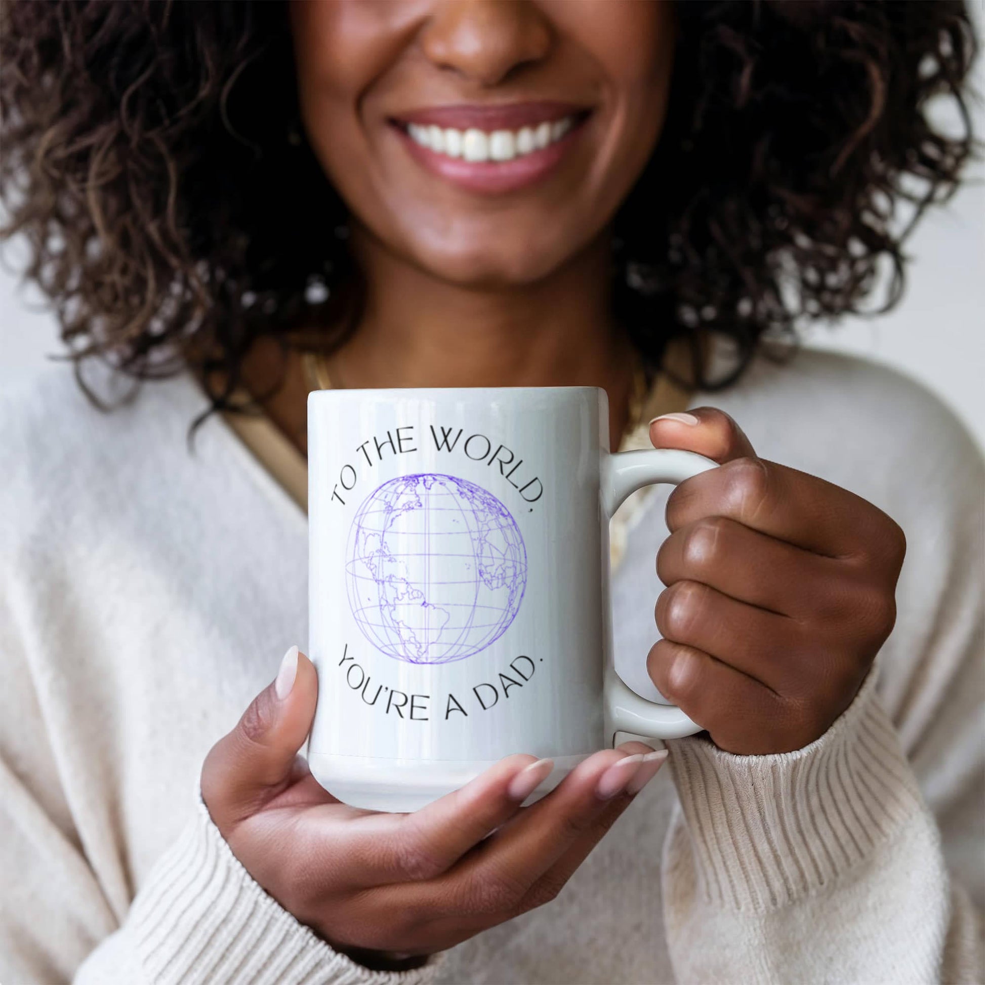 “My First Hero, My Whole World – Dad” Coffee Mug (personalize with photo)