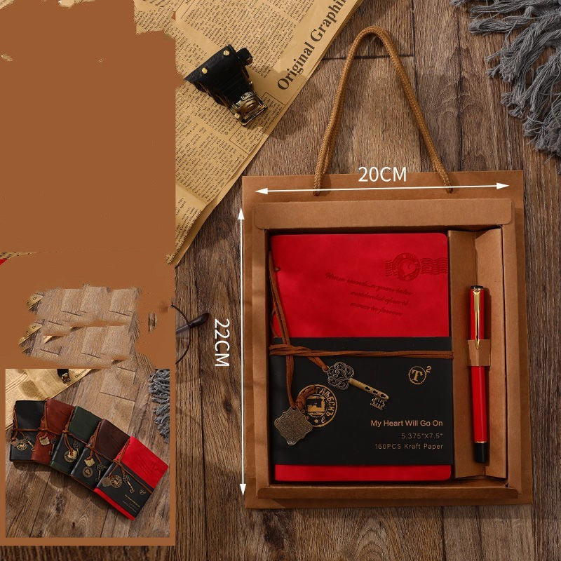 European And American Style Taped Blank Notebook With Pen Gift Boxed