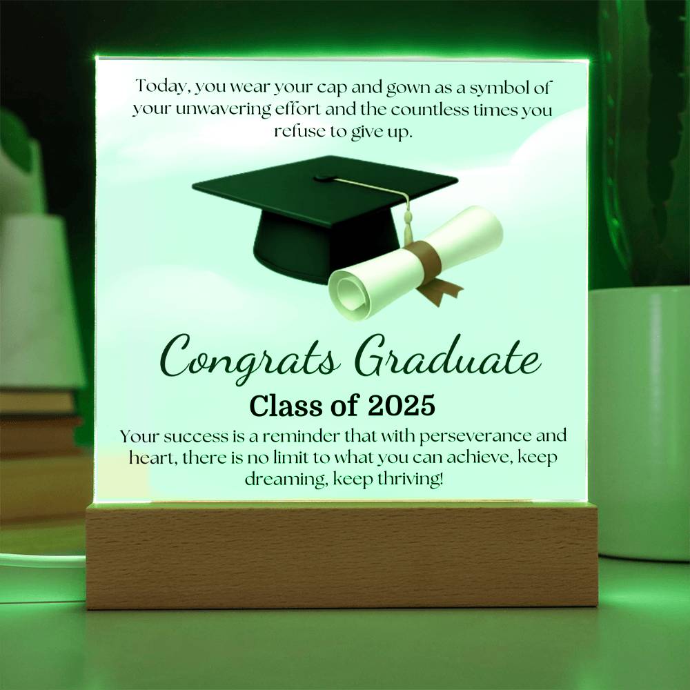 Sky's the Limit: Congrats Graduate-Printed Square Acrylic Plaque (personalize with year of graduation)