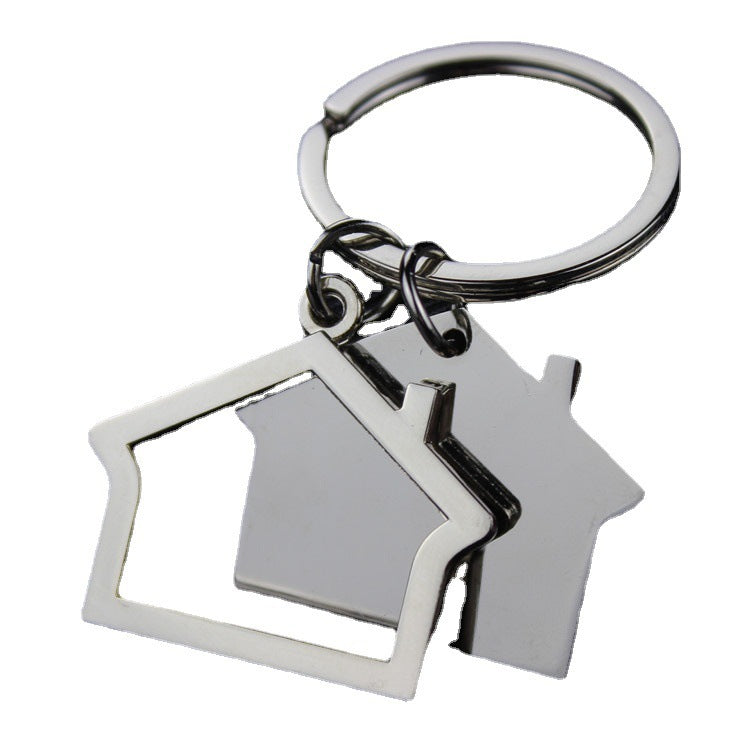 Creative Real Estate Opening Gift Double-sided Laser Sculpture House Keychain