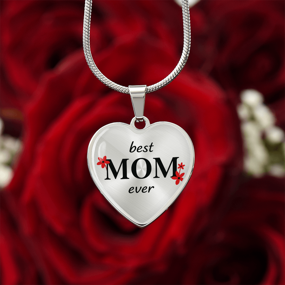 Best Mom Ever-Luxury Graphic Heart Necklace (with engraving option)