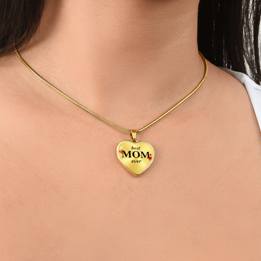 Best Mom Ever-Luxury Graphic Heart Necklace (with engraving option)