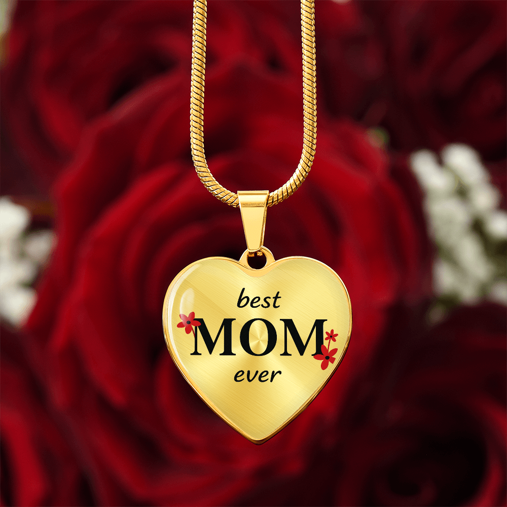 Best Mom Ever-Luxury Graphic Heart Necklace (with engraving option)