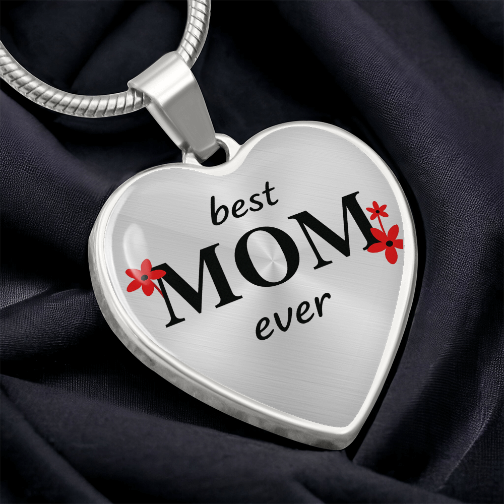 Best Mom Ever-Luxury Graphic Heart Necklace (with engraving option)