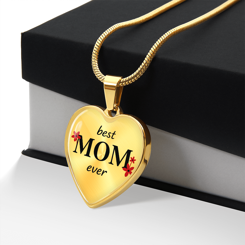 Best Mom Ever-Luxury Graphic Heart Necklace (with engraving option)